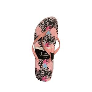 Flip-flops light pink with black large 9/10‎ NEW